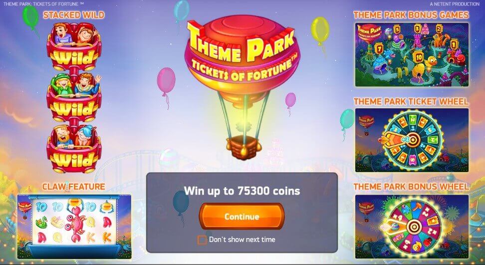 Themenpark: Tickets von Fortune Slot netent