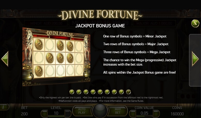 Divine Fortune Jackpot Bonus