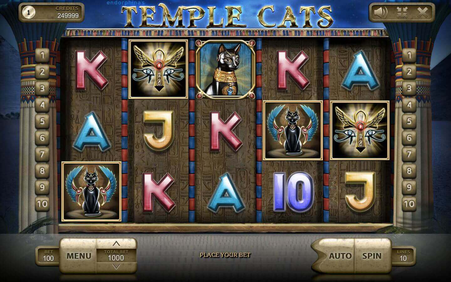 Tempelkatzen spielen Demo-Slot