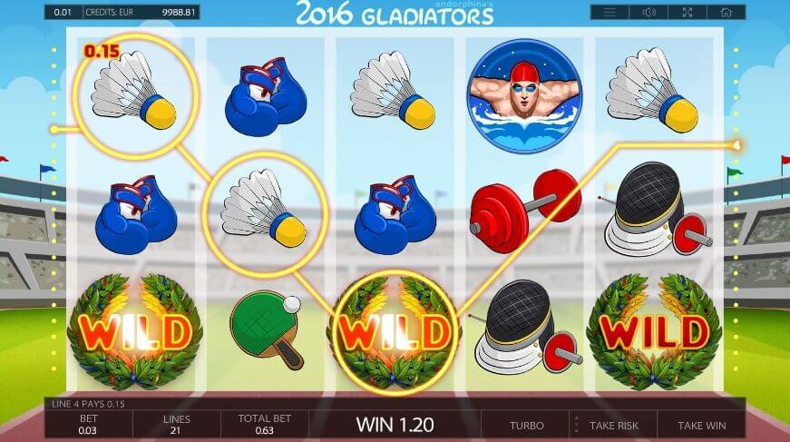 2016 Gladiatoren spielen Online-Slot