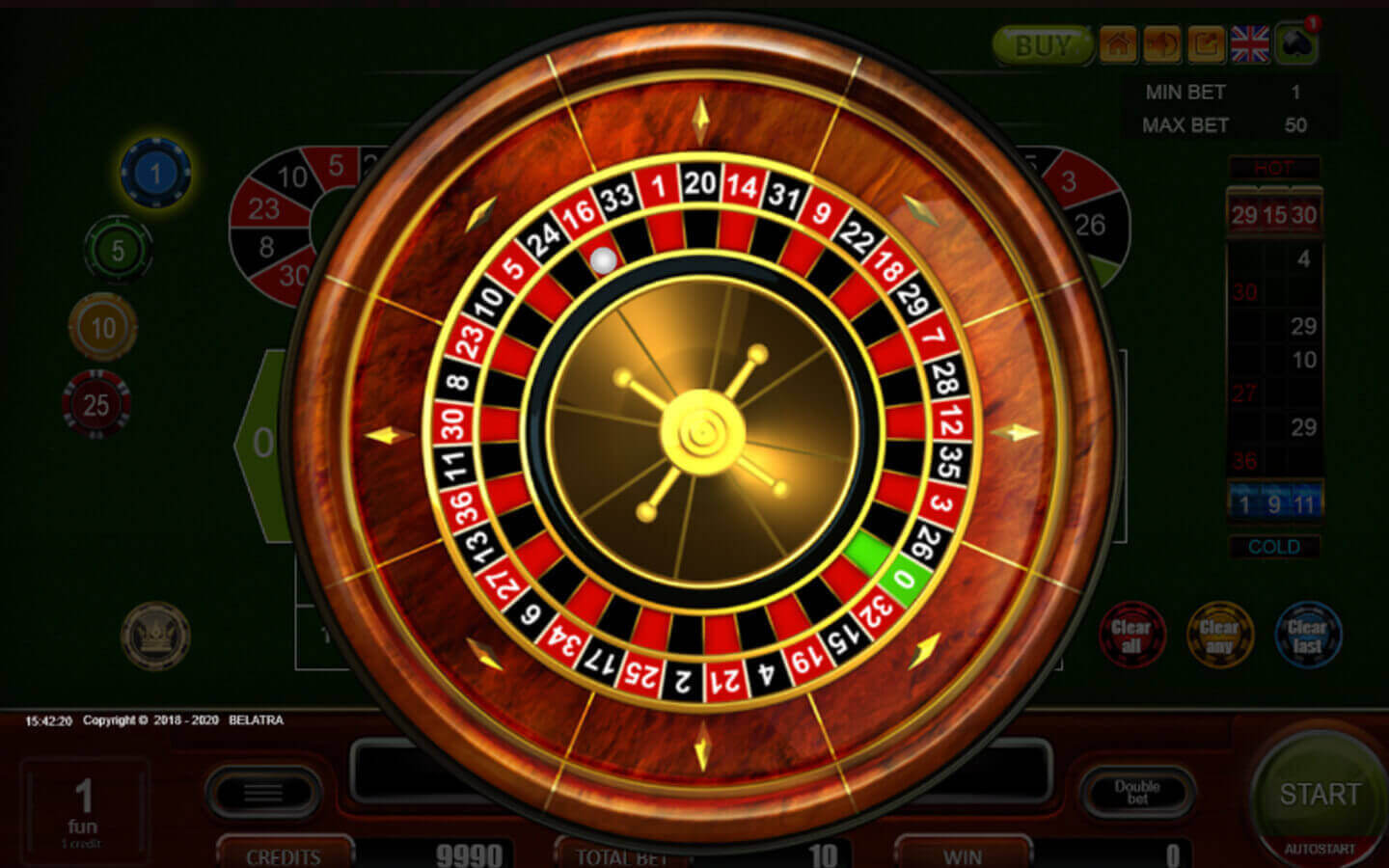 Europäisches Roulette online spielen