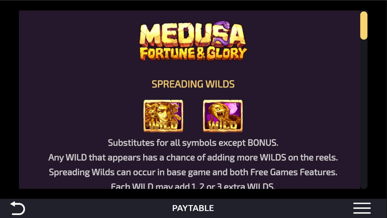 Medusa Fortune and Glory Sonderzeichen