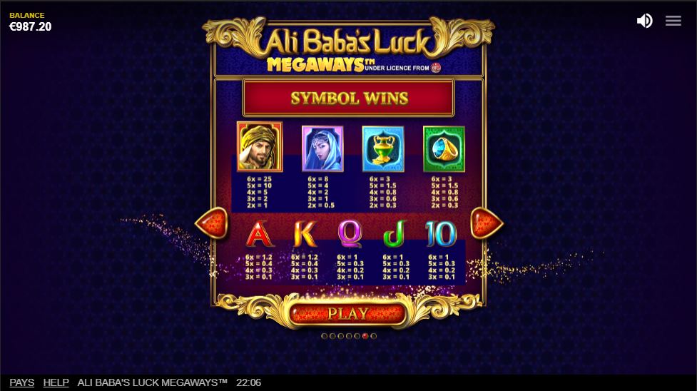 Ali Babas Luck Megaways_paytable