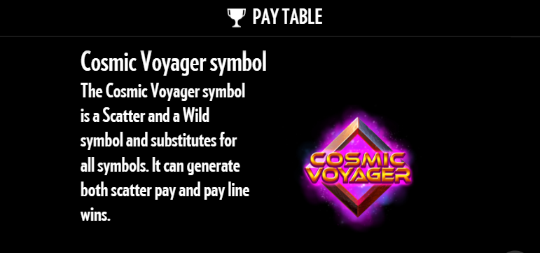 Cosmic Voyager Sonderzeichen