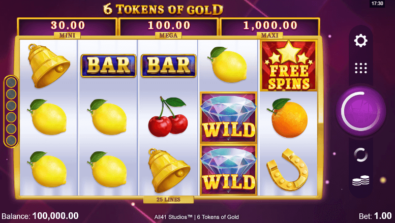 6 Tokens of Gold-Schnittstelle