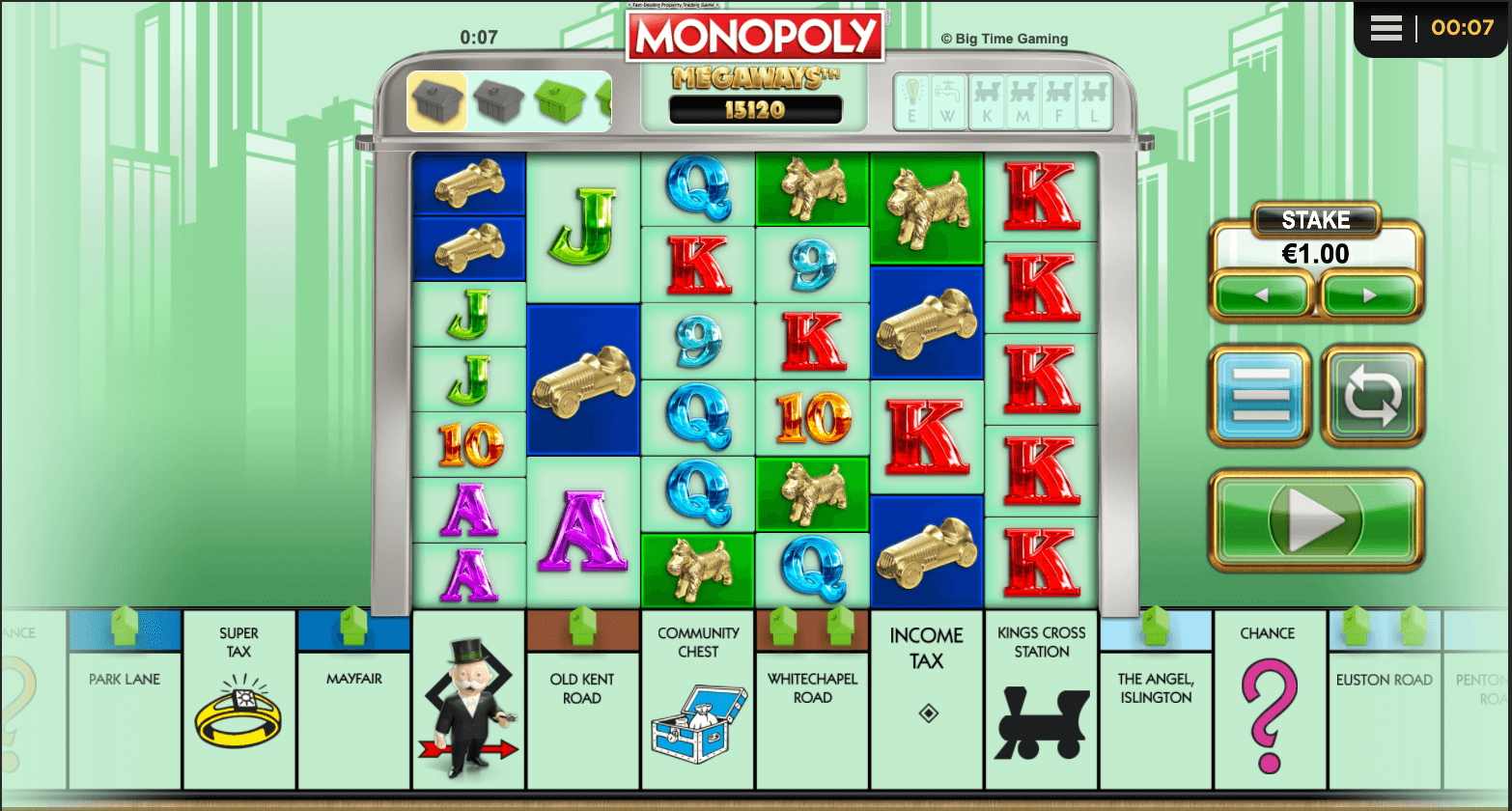 Monopoly Megaways-Schnittstelle